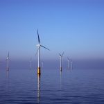 Offshore wind turbines at sea